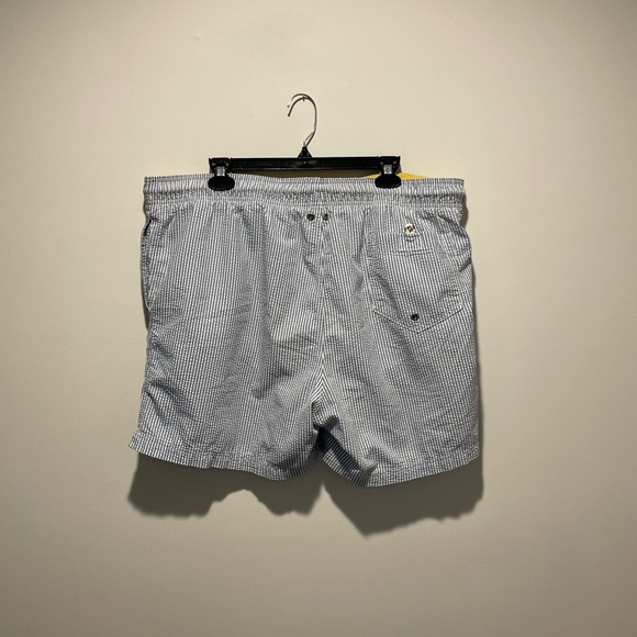 Lands' End Men's Swim Trunks Blue and White XL - Picture 3 of 6